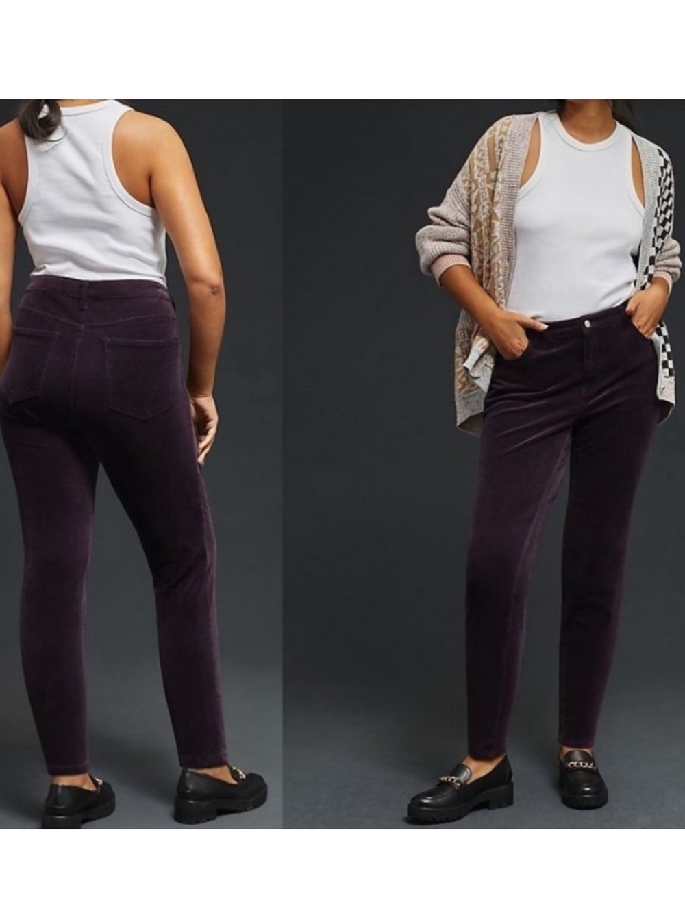 Anthropologie Pilcro Skinny Corduroy High-Rise Jeans - Purple